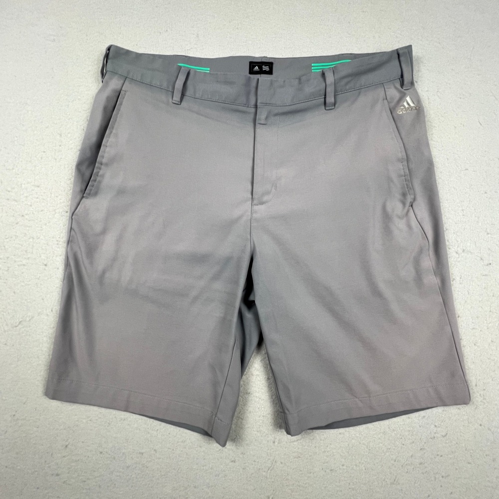 Adidas Golf Shorts Mens 35 Gray Performance Flat Front Active Athletic Summer